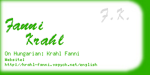 fanni krahl business card